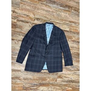 Mens Trunk Club Dormeuil Amadeus Blazer Sport Coat Blue Plaid Wool Size 48 *READ